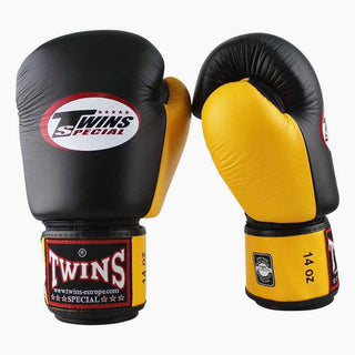 Gants de Muay Thai Twins Special BGVL3 Noir-Jaune