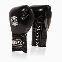 Gants de boxe Cleto Reyes Entraînement traditionnel CE4 Noir-argenté avec lacets